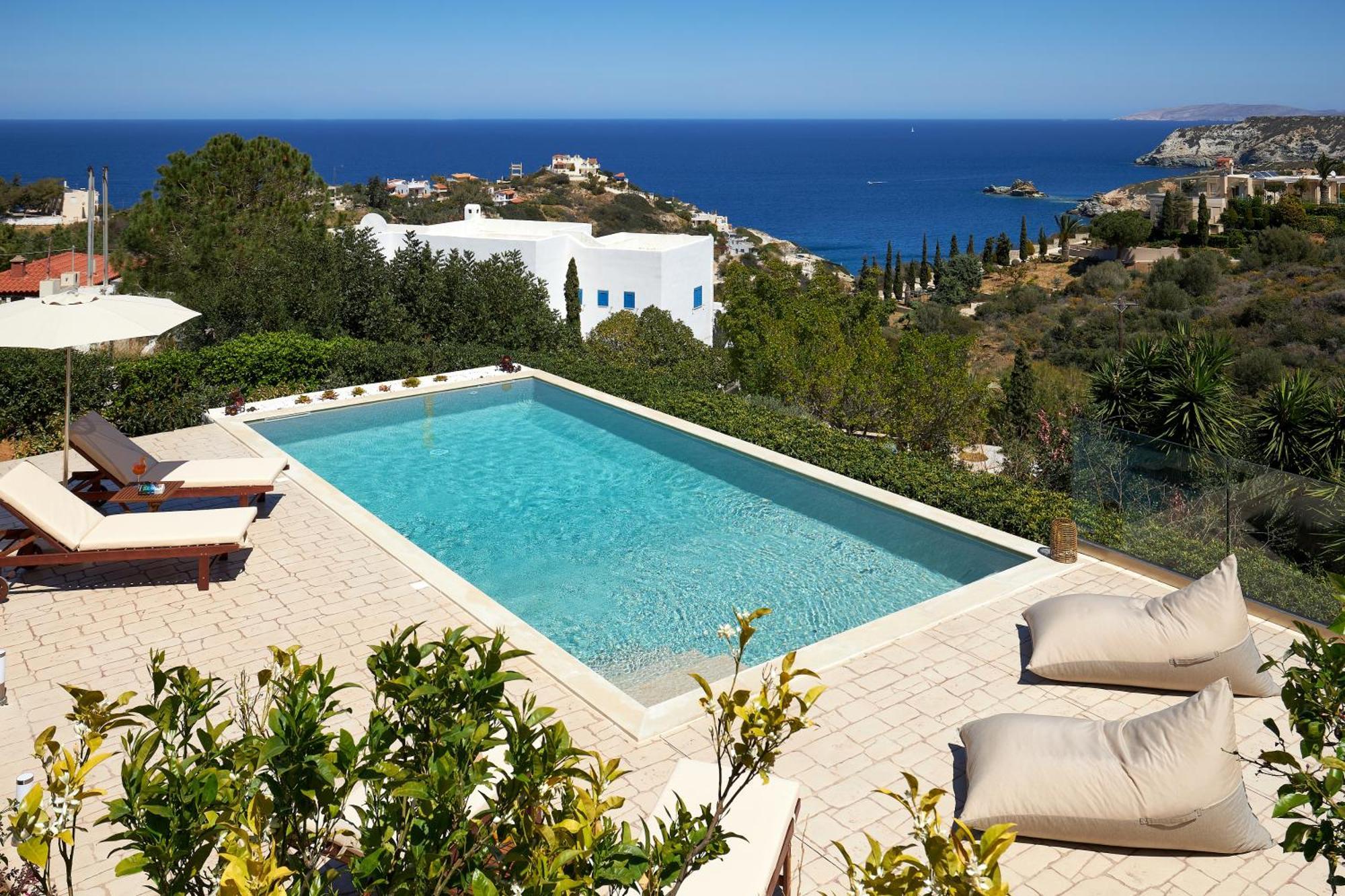 Spacious Villa With Private Eco-Pool And Panoramic Sea View 阿齐亚·佩拉加 外观 照片
