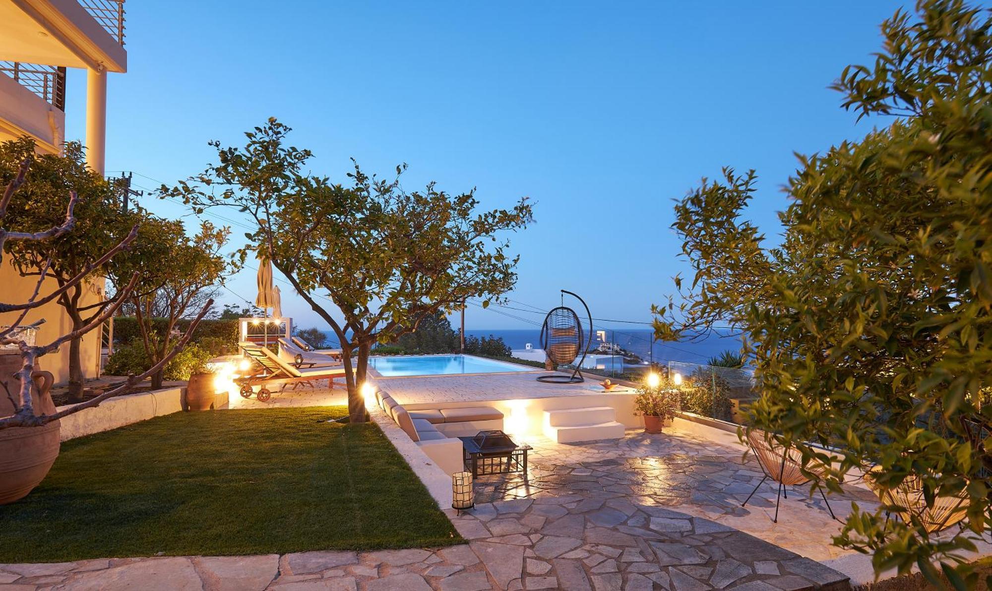 Spacious Villa With Private Eco-Pool And Panoramic Sea View 阿齐亚·佩拉加 外观 照片