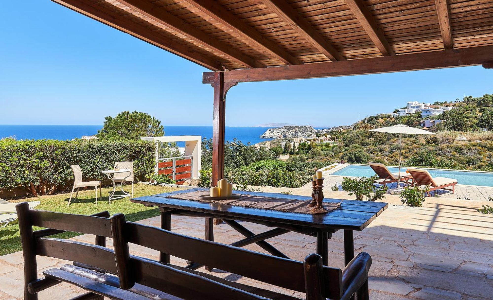 Spacious Villa With Private Eco-Pool And Panoramic Sea View 阿齐亚·佩拉加 外观 照片